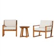 thumbnail image 3 of Modern Slat Back 3 Piece Solid Wood Chat Set - Brown, 3 of 5
