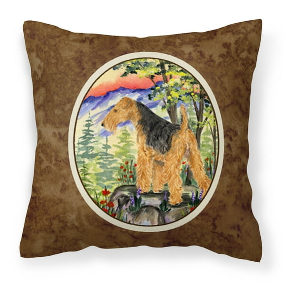 Carolines Treasures SS8228PW1414 Lakeland Terrier Fabric Decorative Pillow, 14Hx14W, multicolor