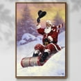 thumbnail image 2 of Here Comes Santa - Framed Gallery Wrapped Holiday Canvas - 17 x 25 - Rosewood Frame, 2 of 8