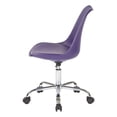 thumbnail image 3 of Pemberly Row Chaise de Bureau en Similicuir avec Base Pneumatique Chromée, Violet, 3 of 9