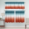 thumbnail image 5 of Gradient Orange Curtain Valances Set Modern Minimalist Green Orange Red Ocean Beach Kitchen Curtains 36&nbsp;inch Length Rod Pocket Valance and Tiers 3 Piece Set Small Bedroom Bathroom Laundry Decor, 5 of 9
