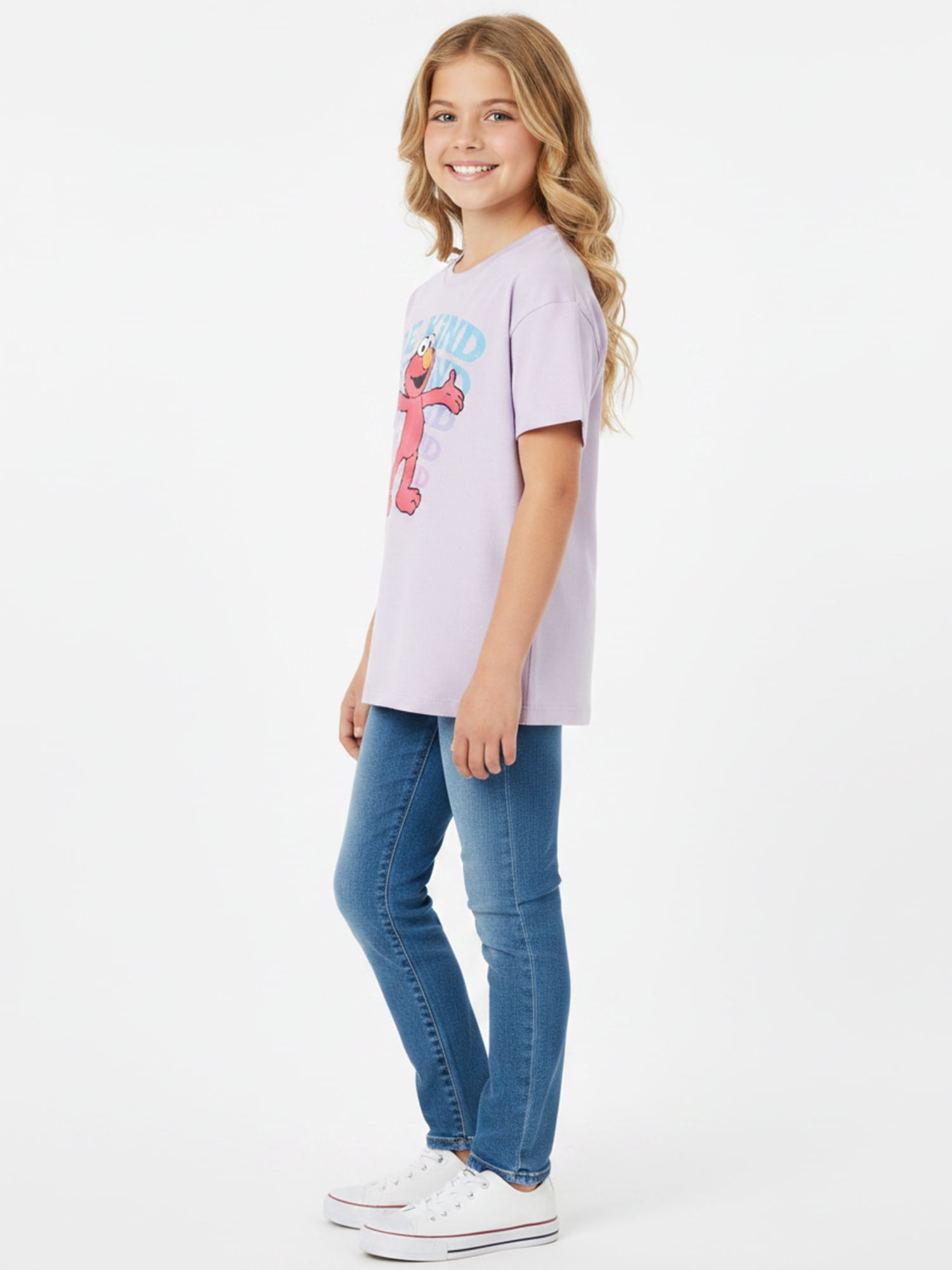 Sesame Street Girls' Elmo Graphic Tee with Short Sleeves, Sizes 4-16
