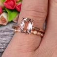 thumbnail image 5 of 1.80 Carat 7mm Cushion Cut Morganite Solitaire Engagement Ring With Matching Band On 10k Rose Gold Art Deco Shining Startling Ring Anniversary Gift, 5 of 5