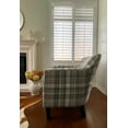 thumbnail image 3 of Gray Plaid Fabric Upholstered Bronte Accent Arm Chair Club Chair in Modern Living Room, Bedroom, Office Chair, 3 of 7