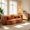 Burnt Orange, variant on AUU Heart-Shaped 78.7" Convertible Sofa Bed – No Assembly Sponge Couch in a Box with Pillows, Multi-Functional Sleeper for Living Room, Apartment, or Guest Room