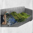 thumbnail image 6 of Nature Soft Flannel Fleece Throw Blanket, Panoramic View of Public Lake Garden at Park Idyllic Landscape, Cozy Plush for Indoor and Outdoor Use, 50" x 70", Lime Green Violet Blue, by Ambesonne, 6 of 6