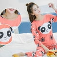 thumbnail image 4 of CNKOO Printemps et Automne Femmes Sleepwear Costumes O-Cou Hauts et Pantalons Pyjamas Ensembles Plus Size Service à Domicile Ensemble, 4 of 9