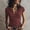 Dark Red, variant on Women's Vintage Short Sleeve Half Zip Mock Neck Tee – Summer Solid Colo Slim Fit Casual Pullover Navy Blue,XL