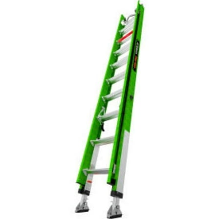 Little Giant Ladders B3144994 Hyperlite Extension Ladder with V-Rung & Ratchet Levelers - Green - 20 ft. Type IAA - 375 lbs