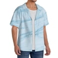 thumbnail image 4 of KLL Blue Marble Print Men's Shirt Short Sleeve Button Down Summer Cuba Beach Shirts- X-Large, 4 of 7