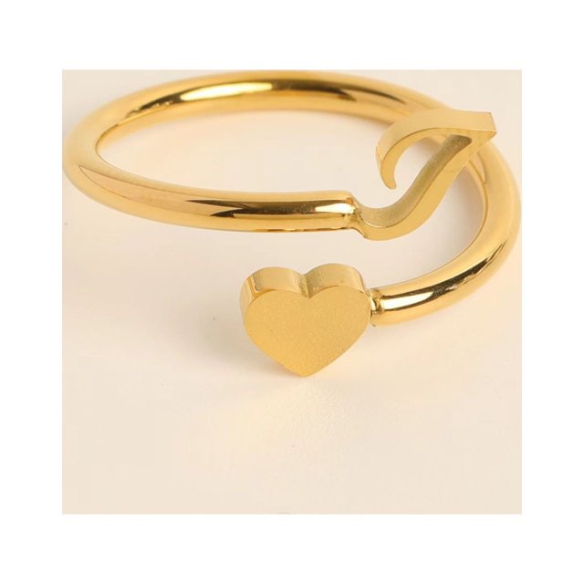 Fiudx Anillos de Inicial de Oro, Anillo Apilable con Letra Abierta, Joyería Ajustable con Alfabeto, Regalos Personalizados Únicos, Accesorio de Moda para Mujer, Perfecto para Mamá o Novia.