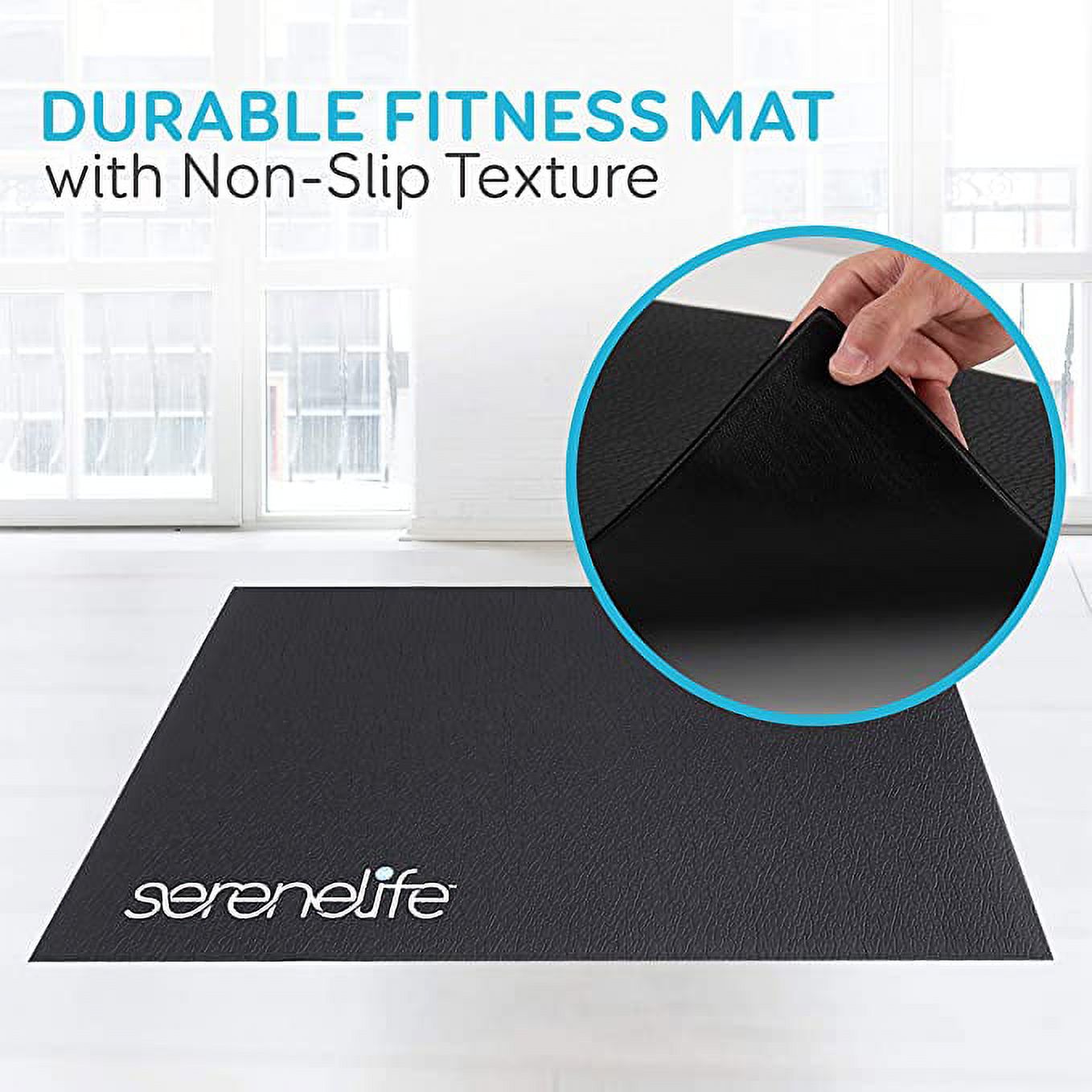 SereneLife Elliptical Fitness Exercise Equipment Mat Durable with Non-Slip Texture