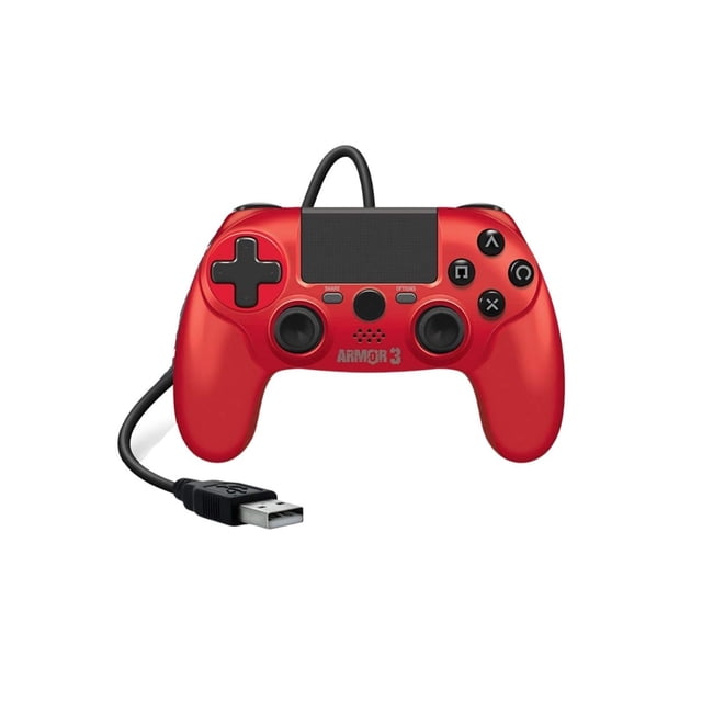Control Alámbrico Armor 3 Red Hyperkin Para Ps4 / PC / MAC Hyperkin Hyperkin Armor 3 Wired Controller Red PS4