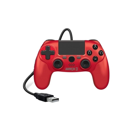 Control Alámbrico Armor 3 Red Hyperkin Para Ps4 / PC / MAC Hyperkin Hyperkin Armor 3 Wired Controller Red PS4