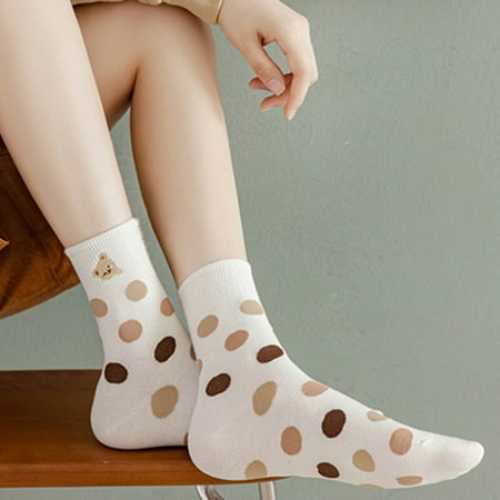 

Women Girl Socks Stocking Lace Little Bear Cute Fashion All-match Printing