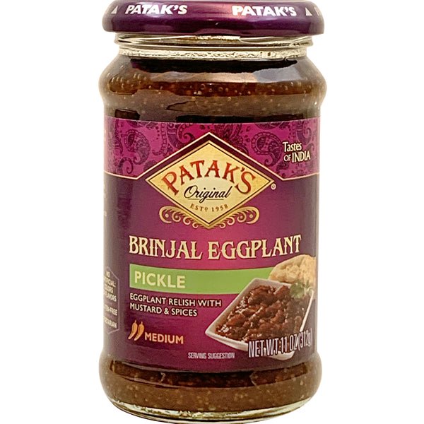 Patak's Brinjal Eggplant Pickle Medium 11 oz.