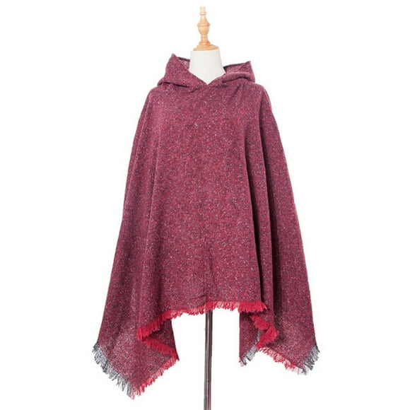 Dvkptbk Scarfs for Women Womens Warm Long Shawl Wraps Large Scarves Knit Hooded Cloak Tassel Plaid Scarf Clothes on Clearance