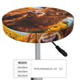 thumbnail image 3 of Salouo Cloud Sky Sunflower Cow Pattern Bar Stool Cushion Cover, Round Crease-Resistant Stretchy Dustproof Stool Seat Slipcover for Bar Round Chair-13 inch, 3 of 6