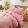 thumbnail image 3 of Washed Cotton Duvet Cover Set Linen Feel Natural Wrinkle Lightweight Comfy (King  Linen), 3 of 6