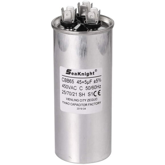 45-5 uF MFD CBB65 Capacitor Air Conditioner Capacitor Round Dural Motor Run Capacitor Withstand 450V AC