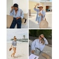 thumbnail image 7 of Zeagoo Womens Blouses Dressy Casual Spring Stripe Long Sleeve Shirts Button Down Tops Fashion, 7 of 7