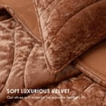 thumbnail image 4 of EVERGRACE Luxury Velvet Quilt Queen Size, Ultra Soft Wave Crushed Velvet Bedding Set, Lightweight Quilted Comforter Set for All Season, Oversized Bedspread Coverlet with 2 Shams, Burnt Orange, 4 of 8
