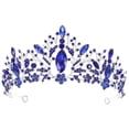 thumbnail image 3 of FELTECHELECTR  Tiaras for Girls Hair Crown Band Rhinestone 30st Birthday Headband Bride Blue, 3 of 8