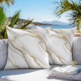 thumbnail image 3 of White Golden Marble Throw Pillow Covers 16x16 Inch Set of 2, Modern Abstract Art Marble Crack Waterproof Outdoor Pillow Covers, Decorative Cushion Pillowcases for Couch, Sofa, Bed, Garden, Patio, 3 of 9