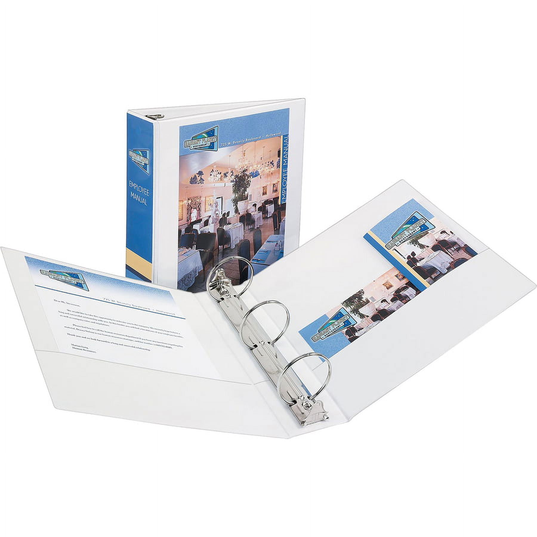 Avery® Economy View Binder - 3" Binder Capacity - Letter - 8 1/2" X 11" Sheet Size - 460 Sheet Capacity - 3 X Round Ring Fastener(s) - 2 Internal Pocket(s) - Vinyl - White - 1.79 Lb - Gap-free
