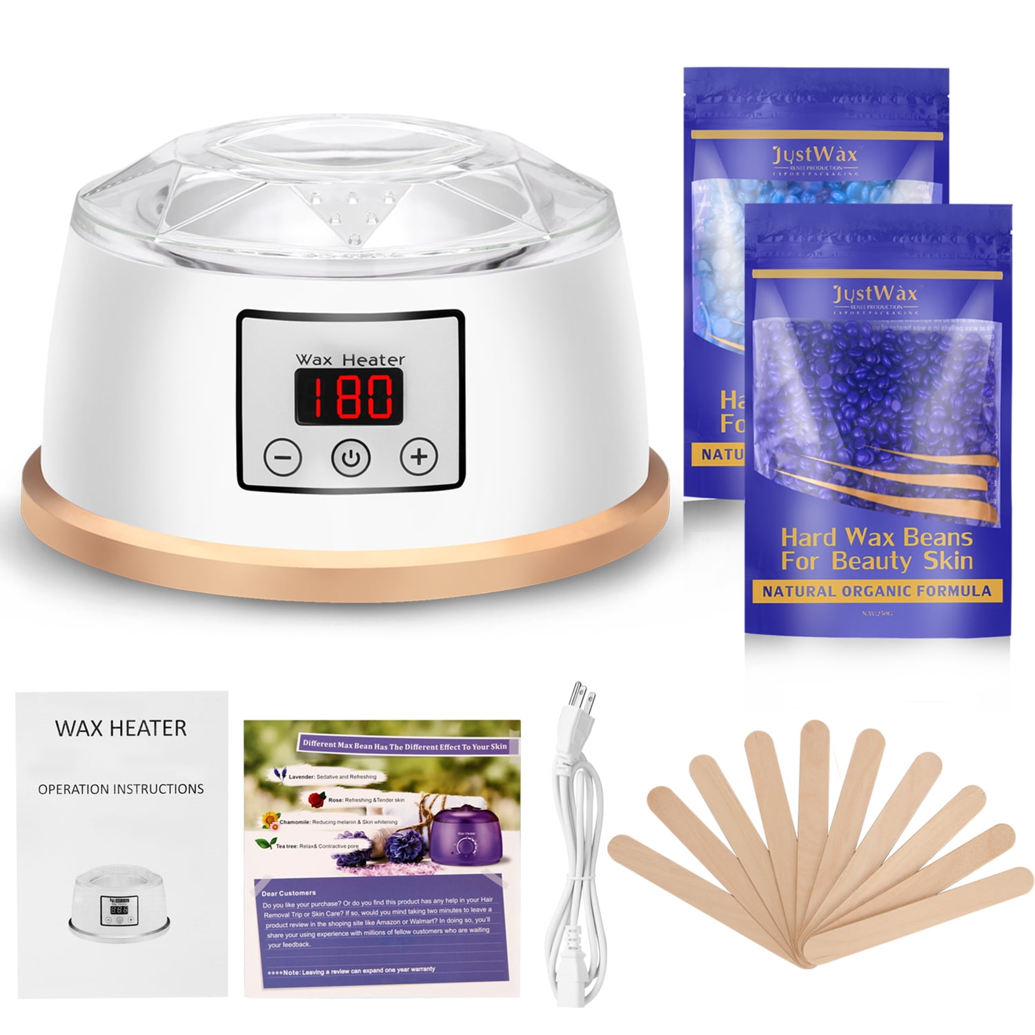 Fitnate Wax Warmer Hair Removal Waxing Kit Electric Wax Heater Pot w