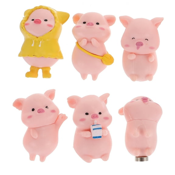 Masteelf Pink Piggy Fridge Magnets Made of Magnetic PVC for Decoration 6Pcs