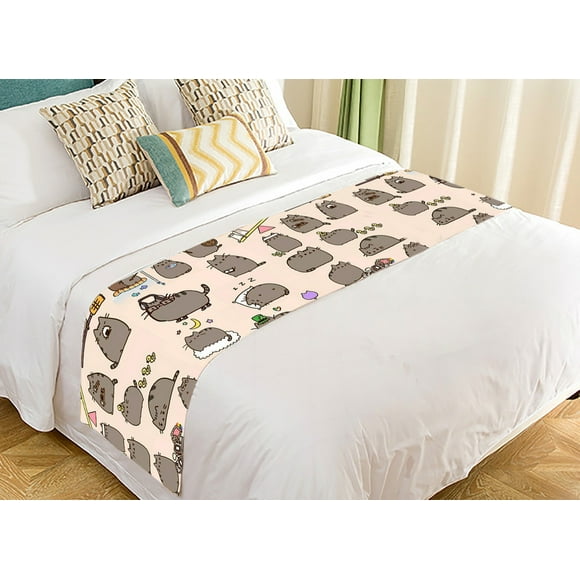 GCKG Funny Hipster Cat Super Bed Decoration Bed Runner Bedding Scarf 20x95 Inch