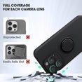 thumbnail image 5 of For iPhone 15 Pro Max Ring Holder Kickstand Phone Cover Case with Strap + Tempered Glass Screen Film, 5 of 5