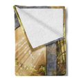 thumbnail image 2 of Garden Soft Flannel Fleece Blanket, Fairies Playing in the Ruins with Flowers Blossom Butterflies Fantasy Scene, Cozy Plush for Indoor and Outdoor Use, 60" x 80", Charcoal Green Red, by Ambesonne, 2 of 5