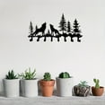 thumbnail image 4 of IVV Wall Mount Key Holder, Sturdy 8-Hook Iron Organizer for Bedroom, Kitchen, Doorway, Howling Wolves Accent, 1 Pack, Black, 4 of 7