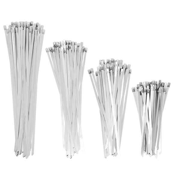 180Pcs Stainless Steel Cable Ties Metal Rustproof Self Locking Cable Ties High Temperature Resistant Antioxidant for Outdoor Fixed Fence