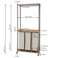 thumbnail image 2 of Household Essentials Modern Laundry Center with Wheels, 6 Load Capacity, Steel Frame, 3 Washable Linen Bags, MDF Shelves with Hanging Bar, Easy Twist-On Assembly, Light Ash Wood Grain Laminate, 2 of 6