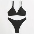 thumbnail image 4 of Bikini para mujer Split Color sólido Bikini para mujer Cómodo traje de baño elegante OAVQHLG3B Store lin121212, 4 of 4