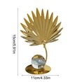 thumbnail image 3 of Uuiauoio Golden Leaf Metal Sculpture with Crystal Ball Base, Art Deco Desk Statue for Home Office Decor, Bookshelf Display Ornament and Modern Interior Design, 3 of 6