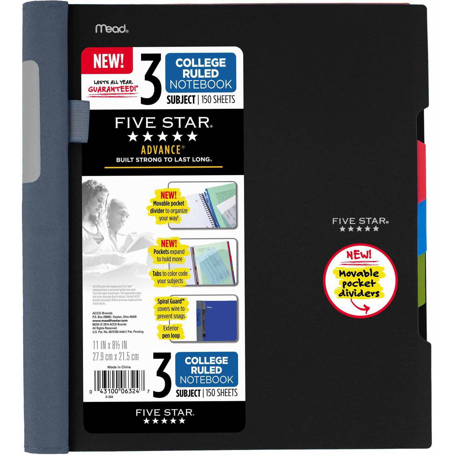 five star 5 subject notebook five star 5 subject notebook