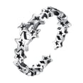 thumbnail image 1 of 1 anillo elegante de estrella de cinco puntas para niña, joyería delicada para el dedo., 1 of 6
