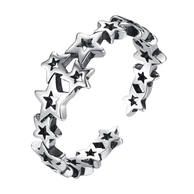1 anillo elegante de estrella de cinco puntas para niña, joyería delicada para el dedo.