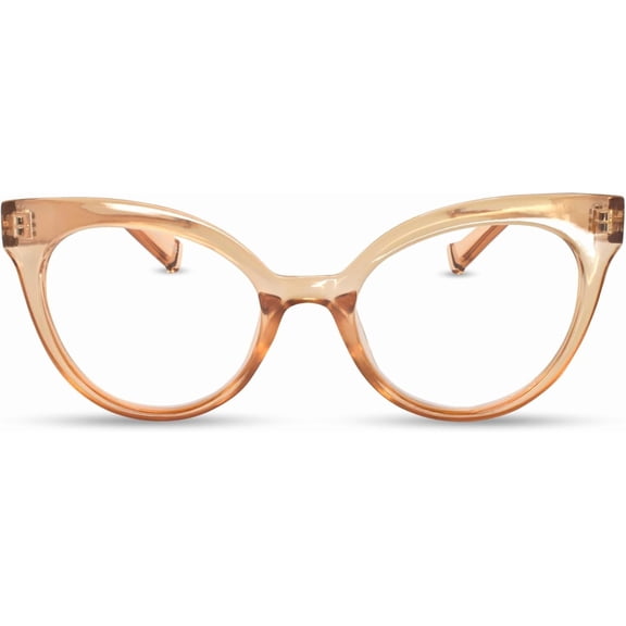 2SeeLife Oversized TR-90 Cat Eye Reading Glasses for Women – Narrow-Medium Fit, Durable and Sturdy Frame, Premium Readers, Champagne,  1.75