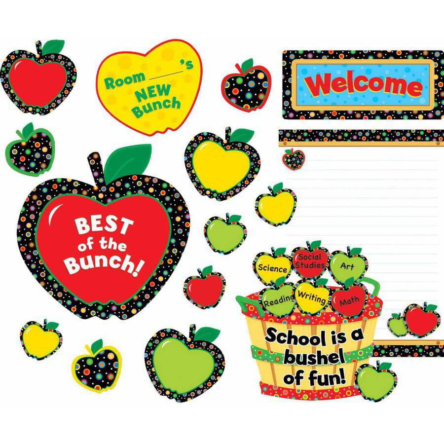 Creative Teaching Press Poppin Patterns Back To School Apples Bulletin Board Set Walmart Com
