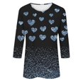thumbnail image 4 of hcuribad Valentine's Shirts for Women Womens Shirts t Shirts for Women Women's Long Sleeved Round Neck Valentine's Day Heart Printed Top Light Blue 2XL, 4 of 4