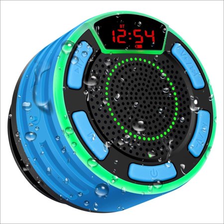 Bluetooth Speakers, BassPal IPX7 Waterproof Portable Wireless Shower Speaker with LED Display, FM