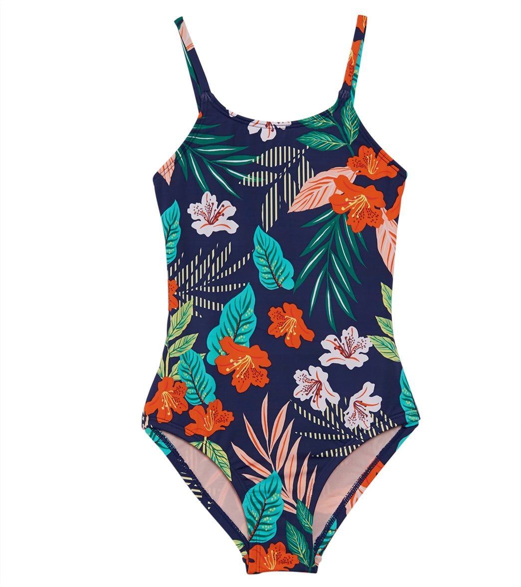 Hobie - Girls Swimwear Floral-Print One-Piece Swimsuit 10 - Walmart.com ...