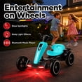 thumbnail image 2 of 12V Electric Go Kart for Kids Ages 3-6, Foldable Power Ride-On Pedal Toy with Adjustable Seat, Music & Flashing LED Lights, Light Blue, 2 of 9