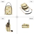 thumbnail image 4 of Women's Crossbody Handbag Shoulder Handbag 5.91x3.15x8.27 Inch Bank Card Bag Cash Bag Key Bag Smiling Bees Yellow Honeycomb, 4 of 7