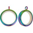 thumbnail image 6 of 1 Box 2Pcs Glass Locket Pendant Charm 304 Stainless Steel 30mm Flat Round Floating Memory Necklace Charm for Jewelry Necklace Making, 6 of 7